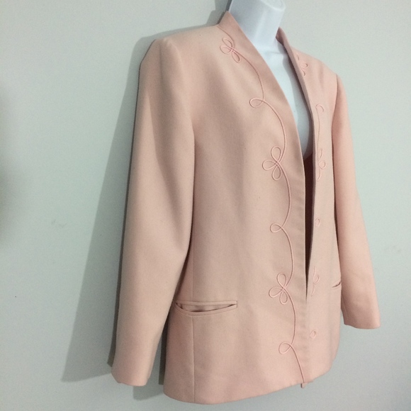 Devon Womens Plus Size 14 Pink Wool Blend Blazer - Picture 3 of 6
